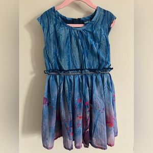 Disney Frozen II Blue Elsa Ana Dress Size 4